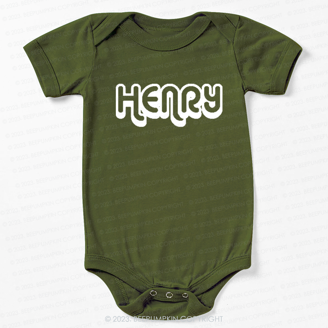 Retro Custom Name Baby Bodysuit - Personalized Natural Baby Bodysuit