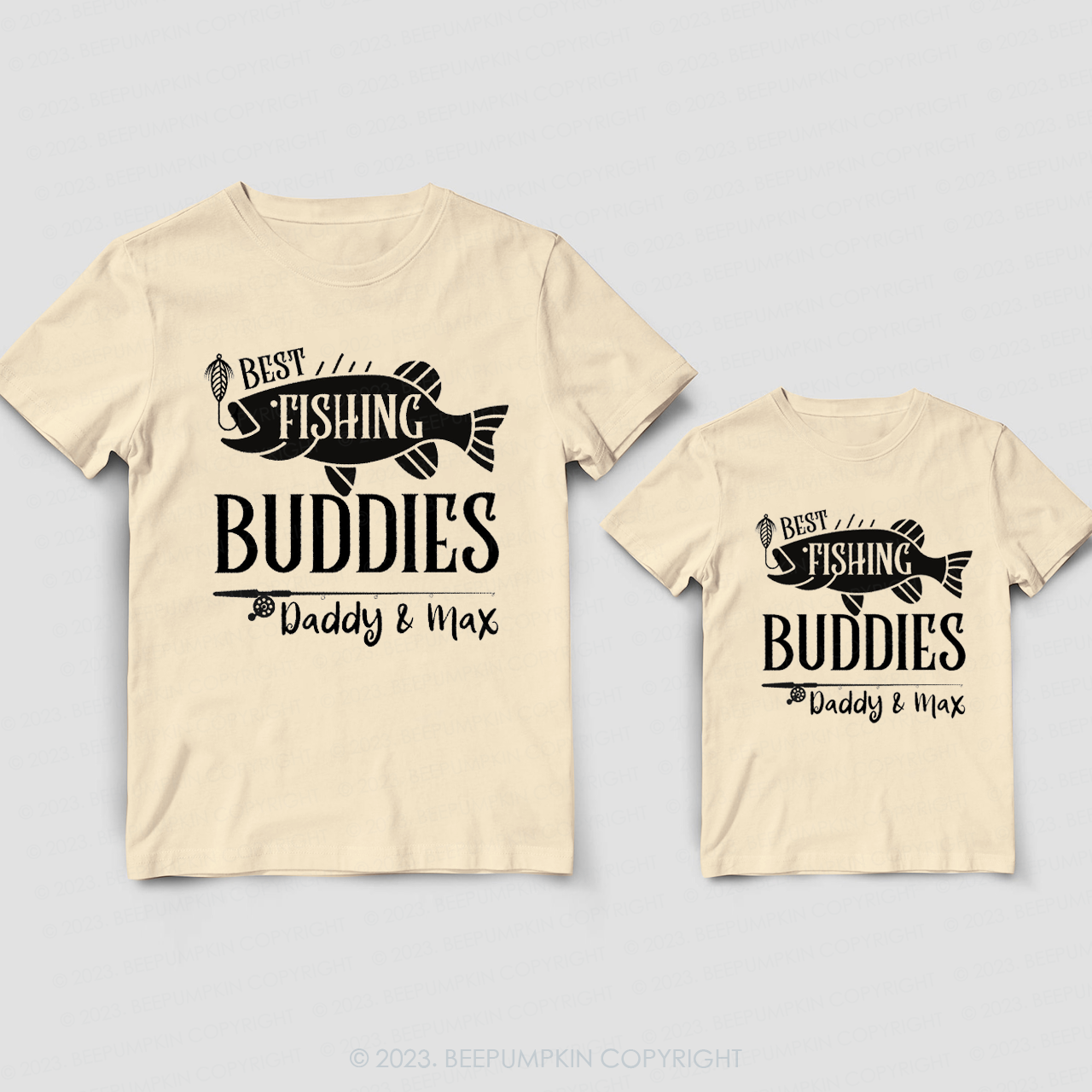 Personalized Best Fishing Buddies Dad & Me Matching T-Shirts