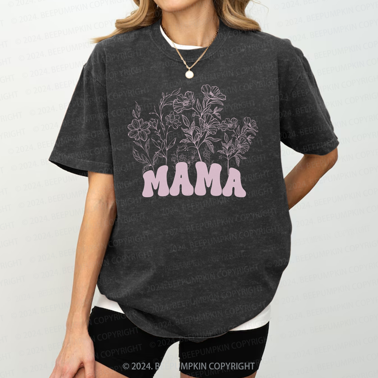 Floral New Wildflowers Mama Washed T-Shirts 