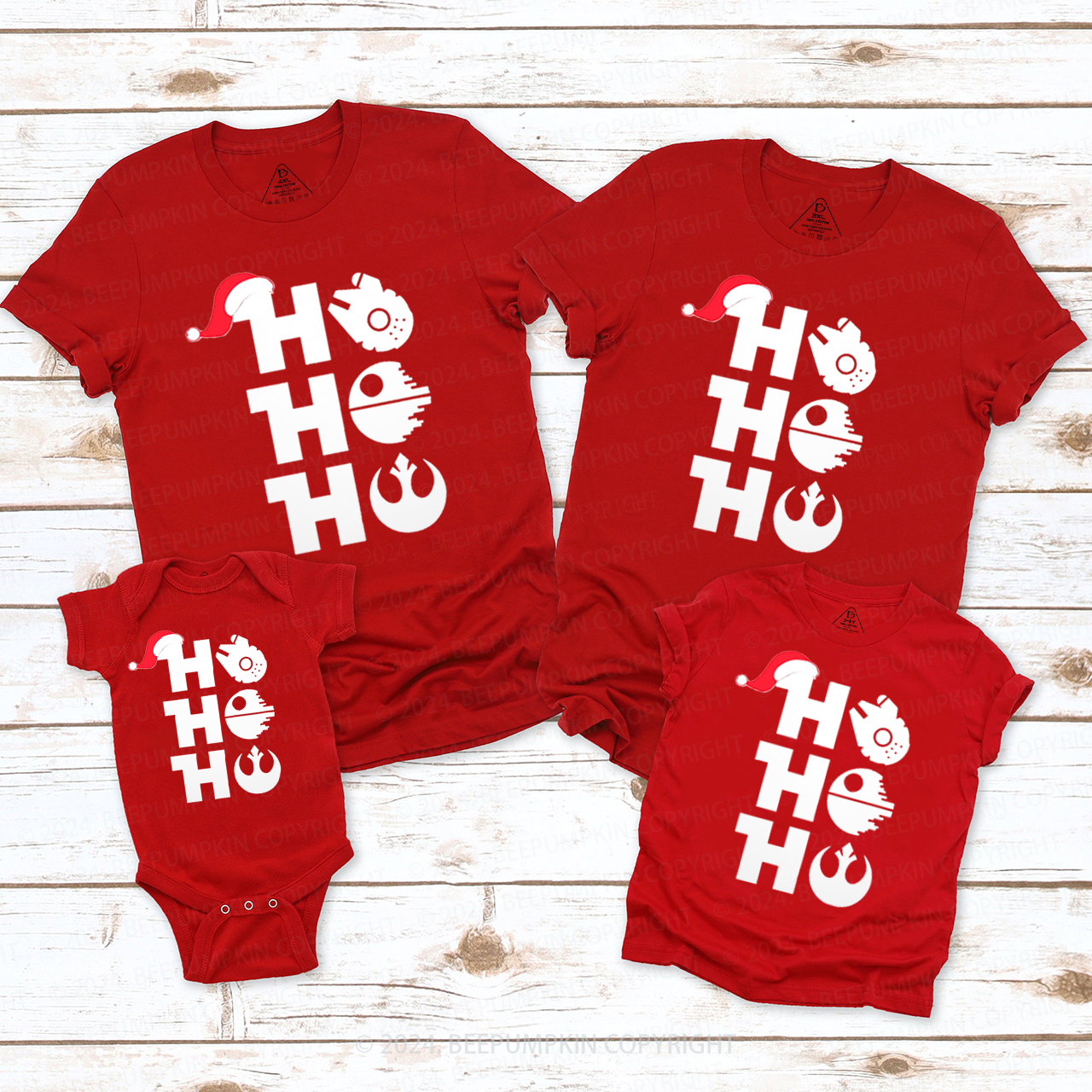 Retro Ho Ho Ho Christmas Matching T-Shirts