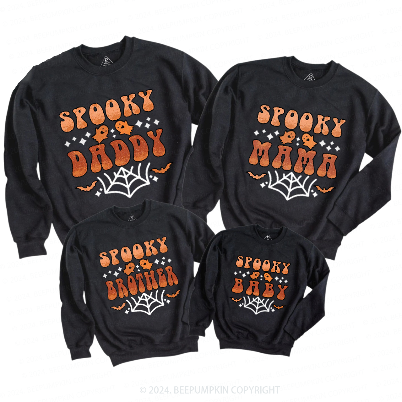 Personalized Retro Halloween Spooky Family Matching Sweatshirt