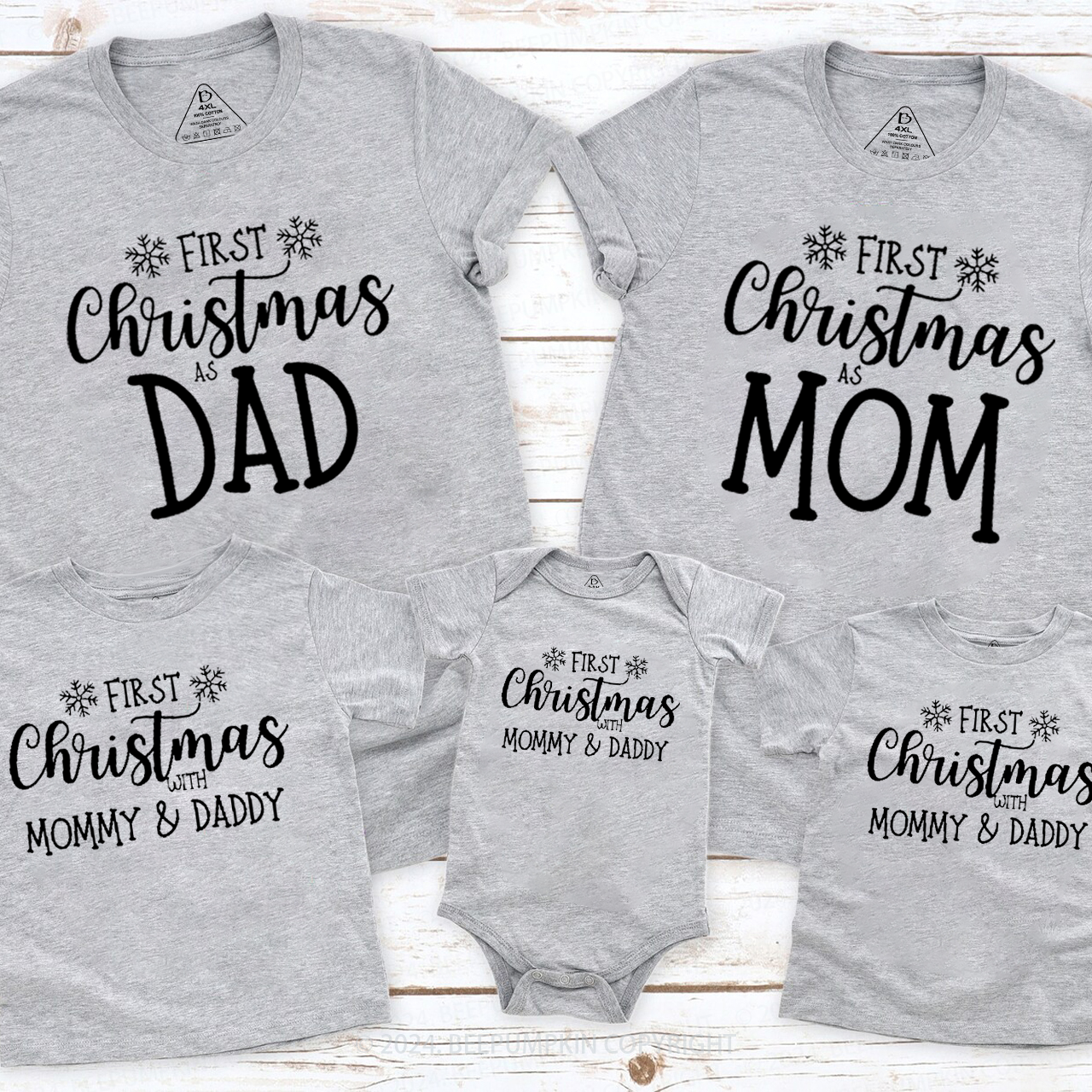 Our First Christmas  Family Matching T-Shirts