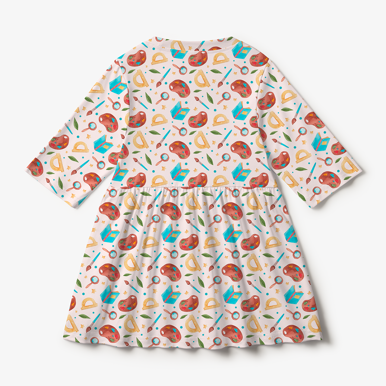 Watercolor Paint All Over Print Kids Dress
