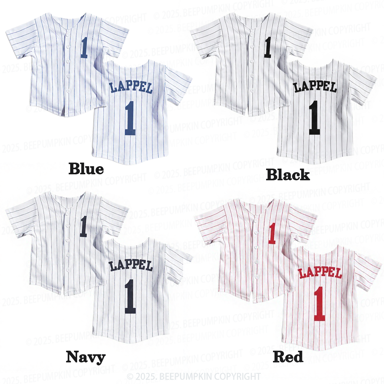 Personalized Pinstripe Jersey Toddler&Kid's Baseball Jersey Beepumpkin Sale-Beepumpkin™