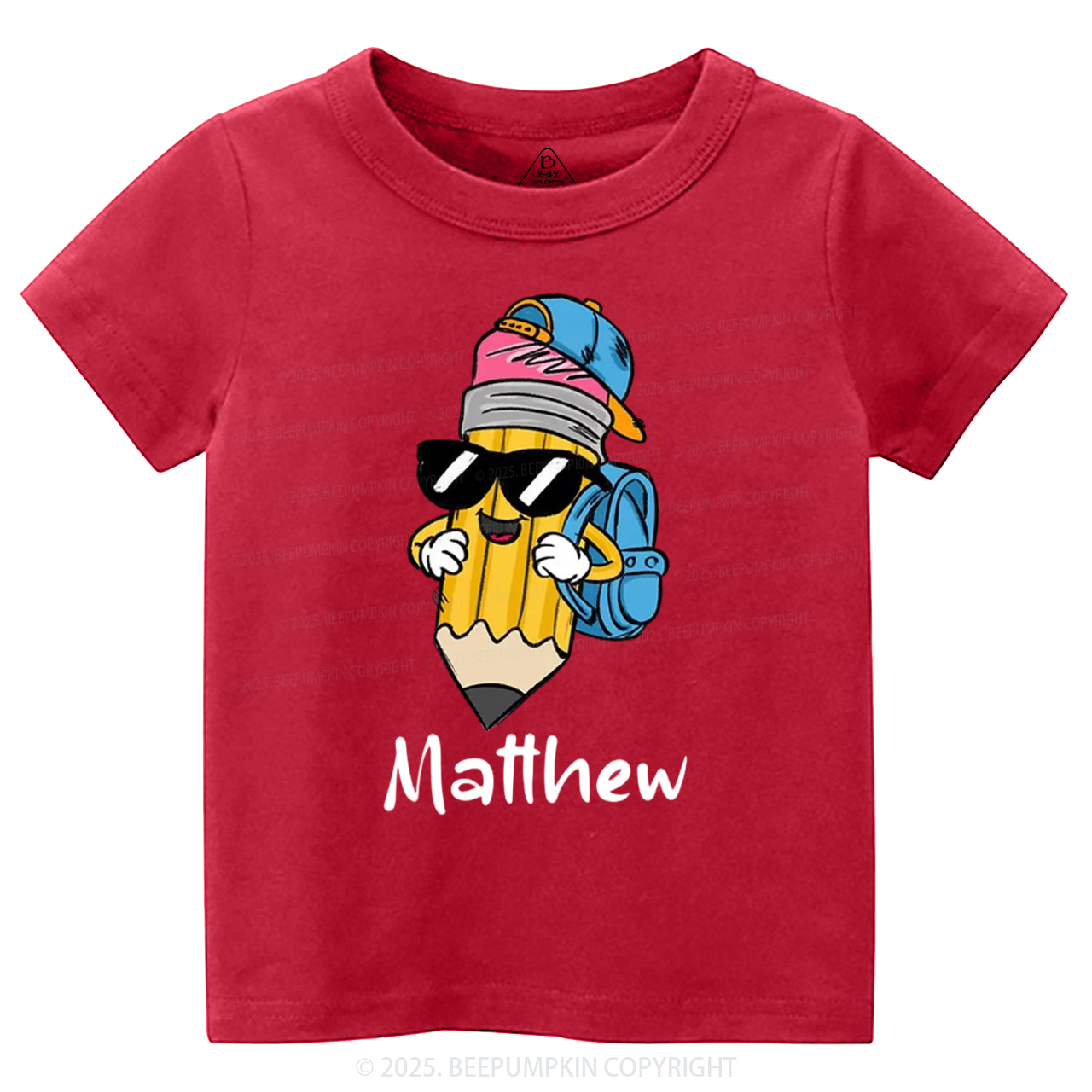 Personalized Boy Girl Pencil Toddler&Kid's Tees Beepumpkin