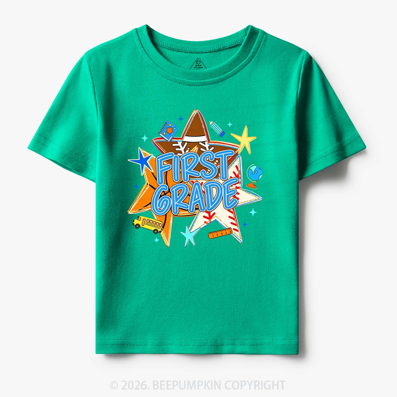 Personalized Baseball Basketball Stars Back to School Toddler&Kid's Tees