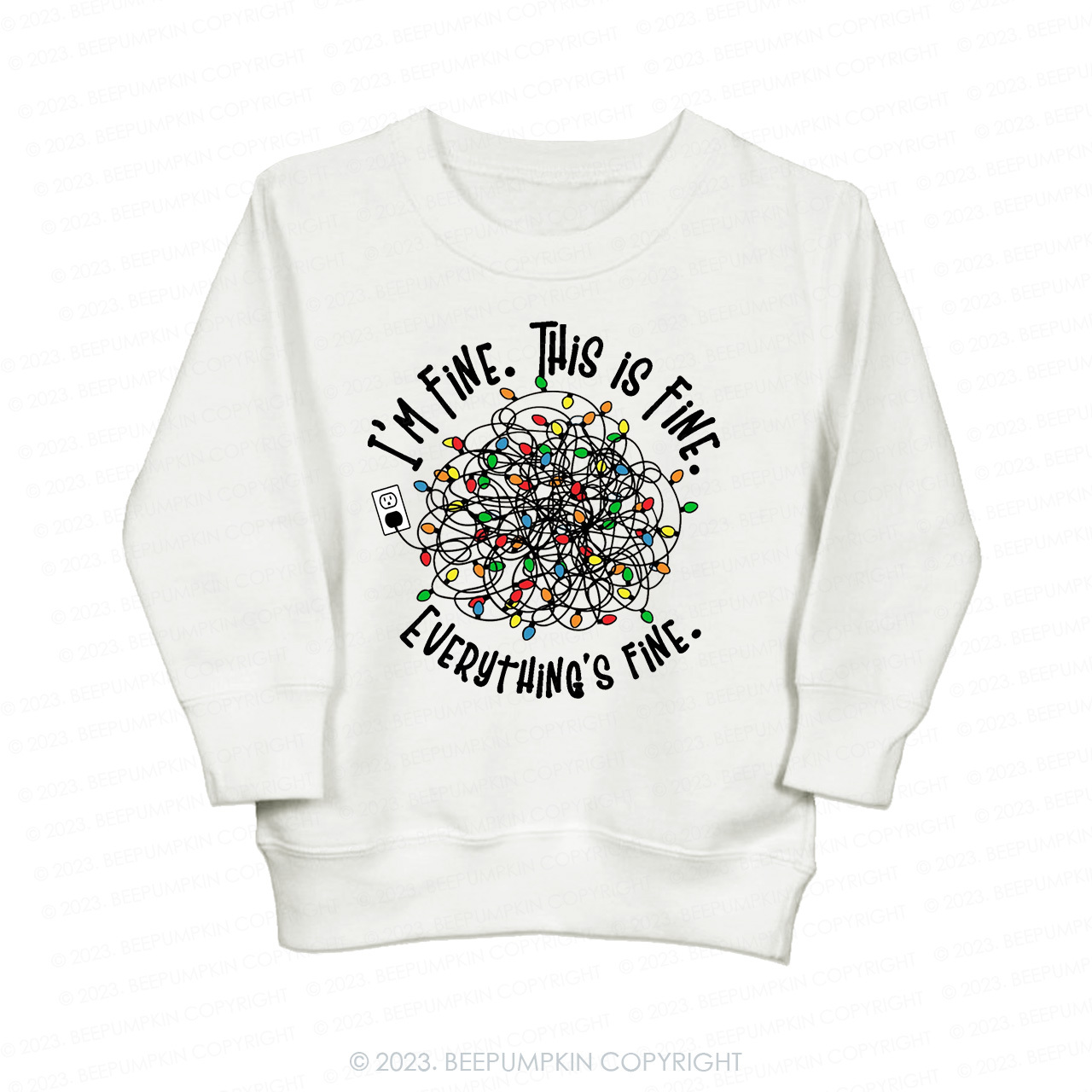 Holiday Christmas Lights Kids Sweatshirt Beepumpkin Sale-Beepumpkin™
