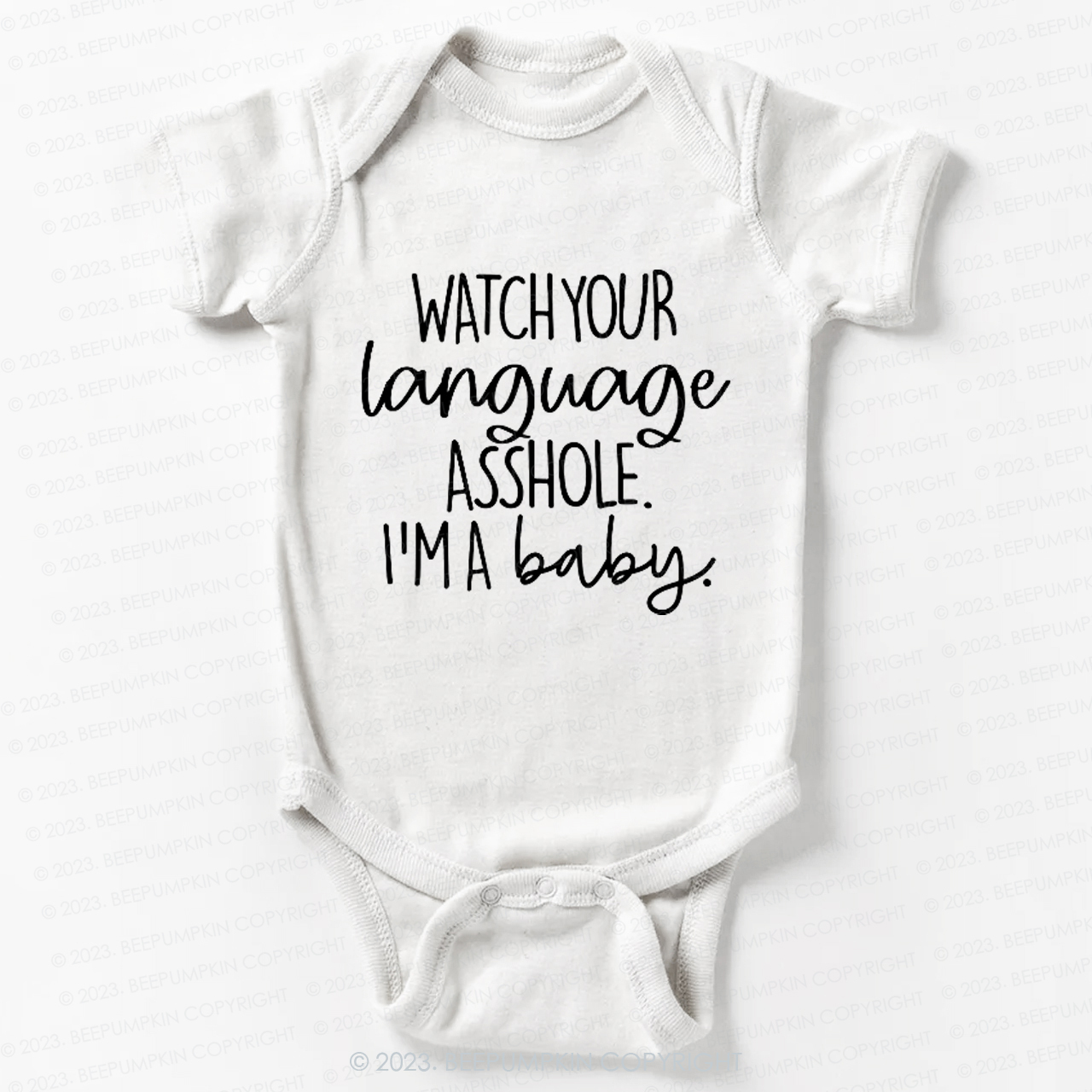 Watch Your Language A**Hole Funny Baby Bodysuit