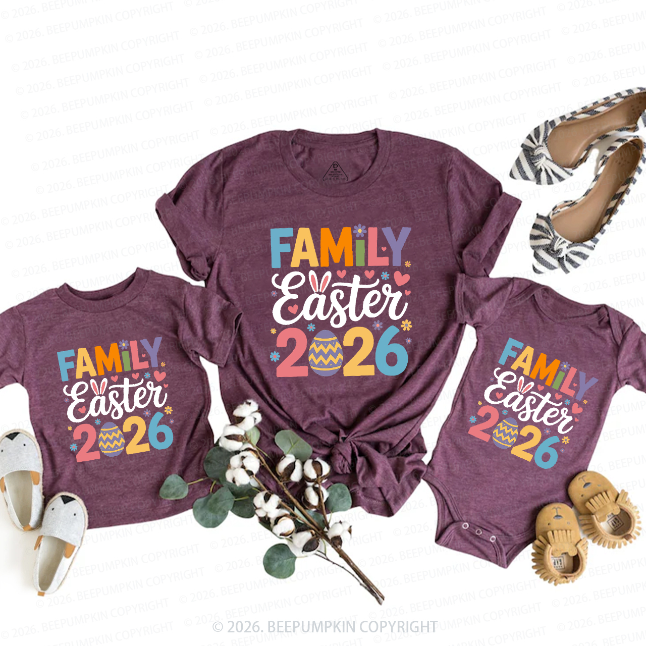 Colorful Easter Celebration Family Matching Tees