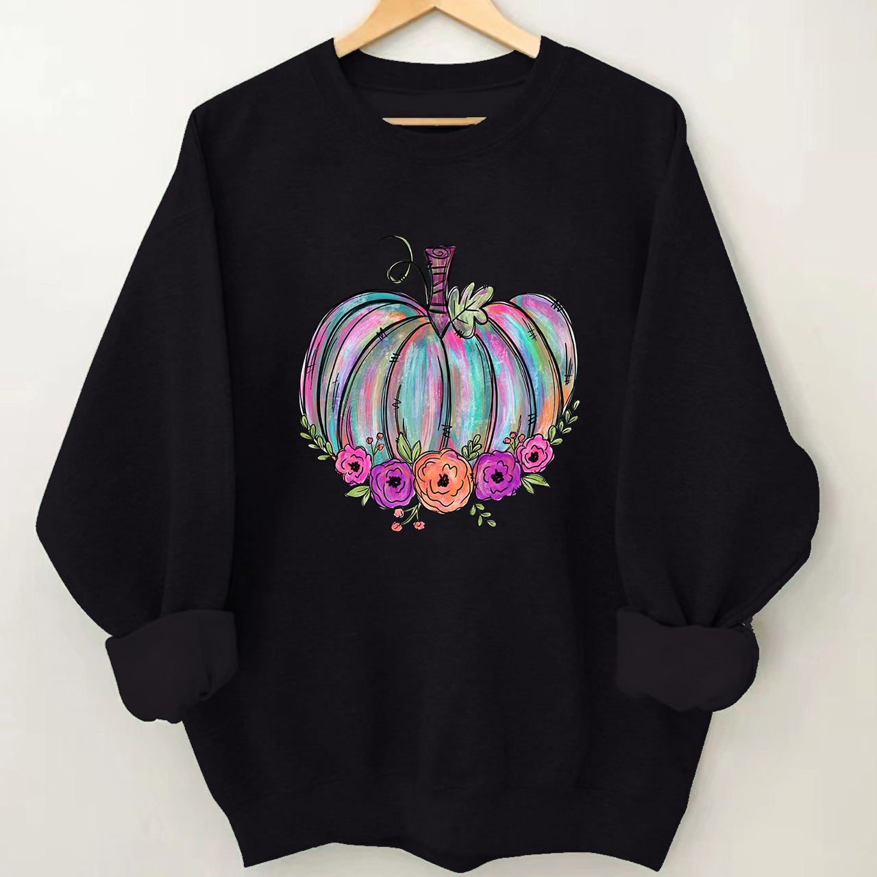 Watercolor Pumpkin Cute Fall Sweatshirts For Her