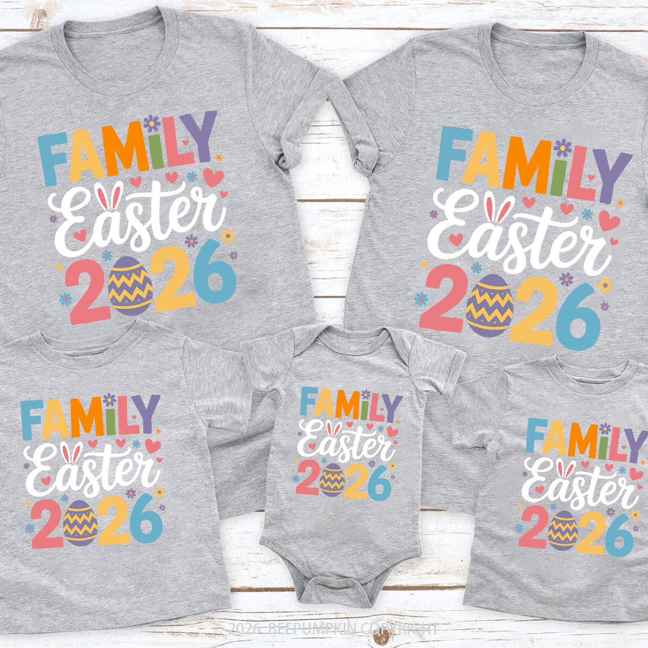 Colorful Easter Celebration Family Matching Tees