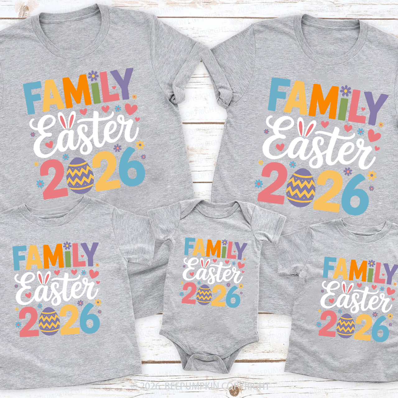 Colorful Easter Celebration Family Matching Tees