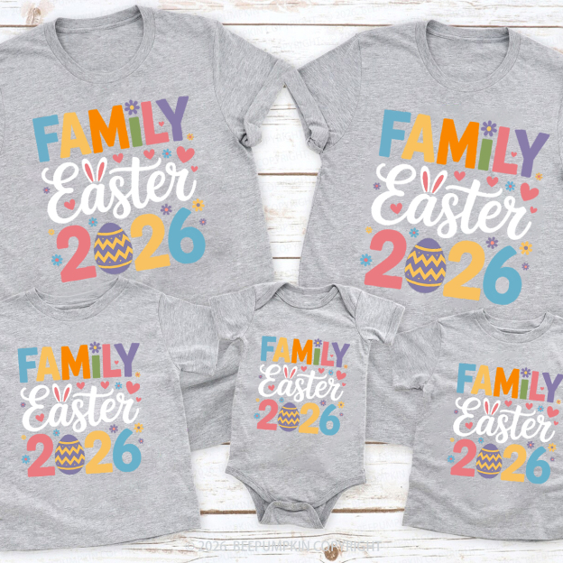 Colorful Easter Celebration Family Matching Tees