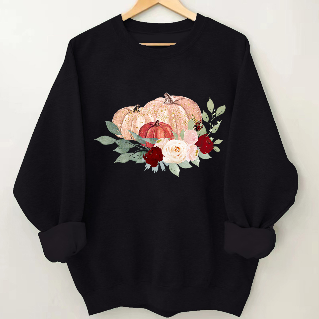 Pretty Fall Watercolor Pumpkin Sweatshirts For Her