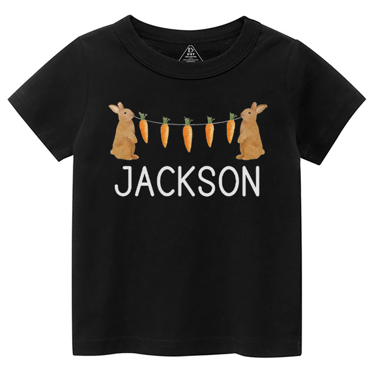Personalized Name Bunny Carrot Easter Toddler&Kid's Tees Beepumpkin