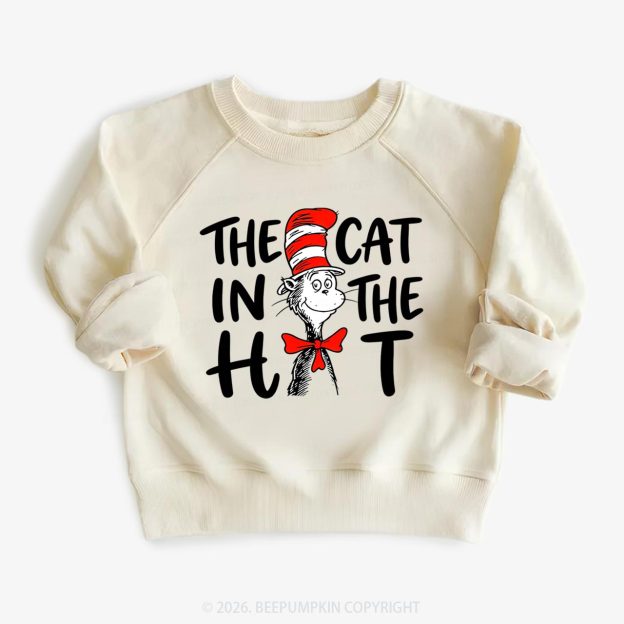 Whimsical Cat In The Hat Baby Toddler&Kids Sweatshirt