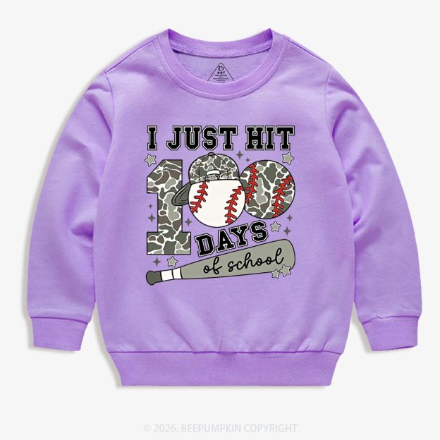 I Just Hit 100 Days Baseball School Toddler&Kid's Sweatshirt