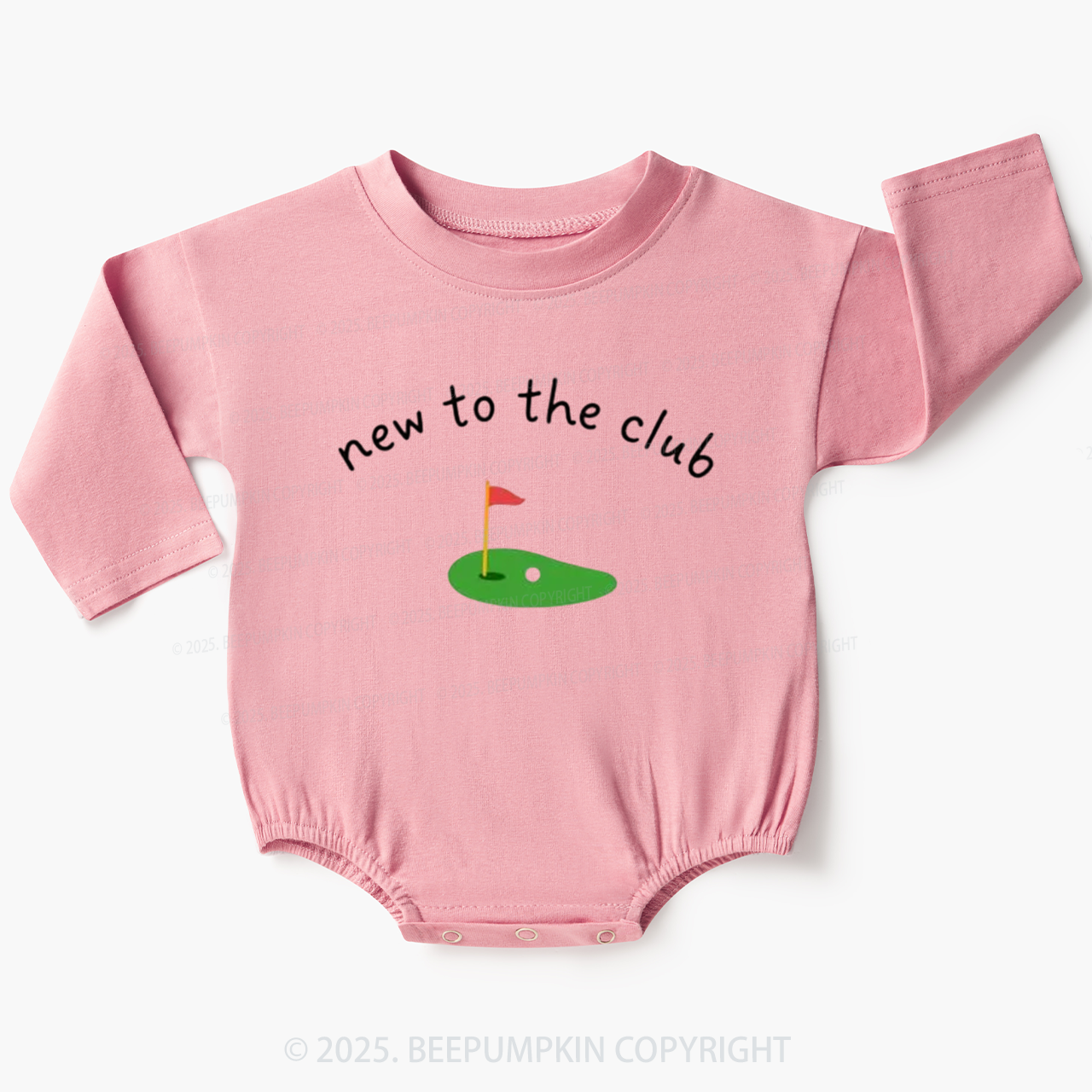 New To The Club Golf Baby Bubble Romper Beepumpkin