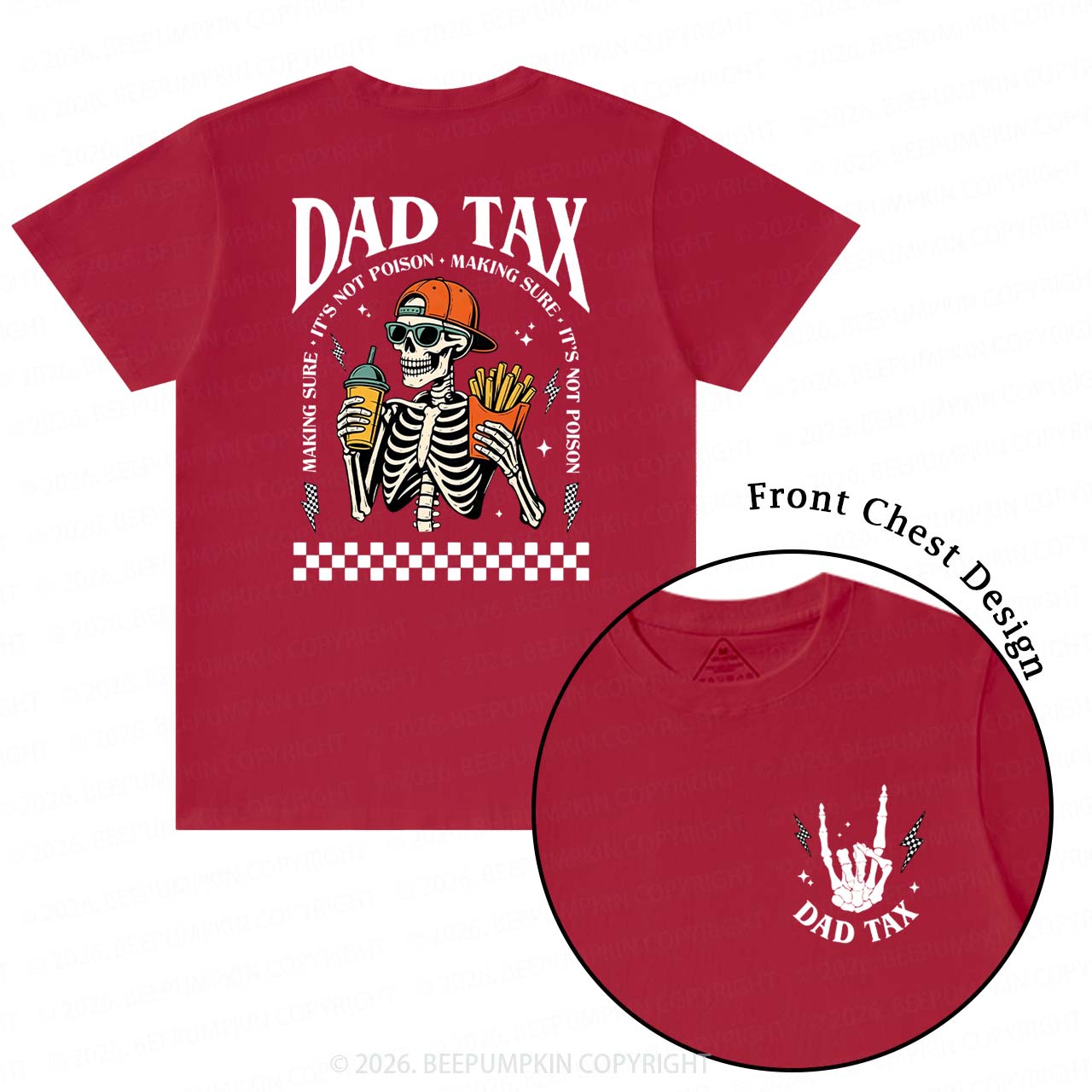 Funny Dad Tax Skeleton T-Shirts