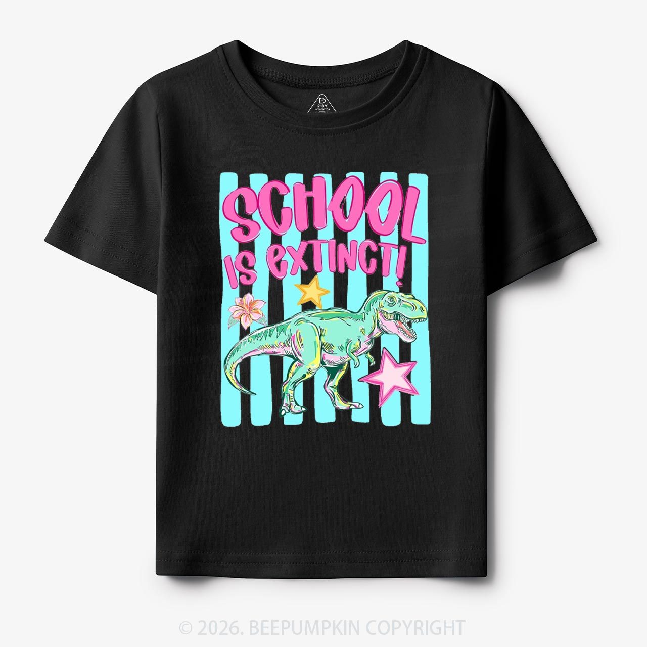Retro Dinosaur School Is Extinct Last Day Of School Toddler&Kids Shirts