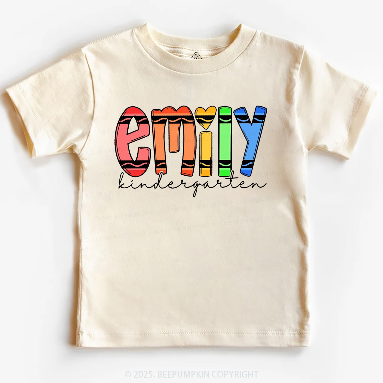 Personalized Colored Crayon Name Toddler&Kid's Tees Beepumpkin