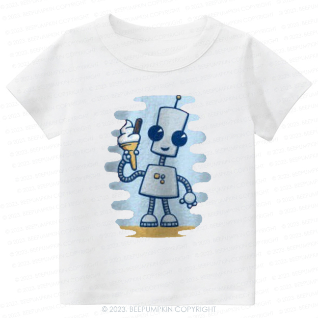 Ned's Ice Cream Cute Robot Kids Shirt