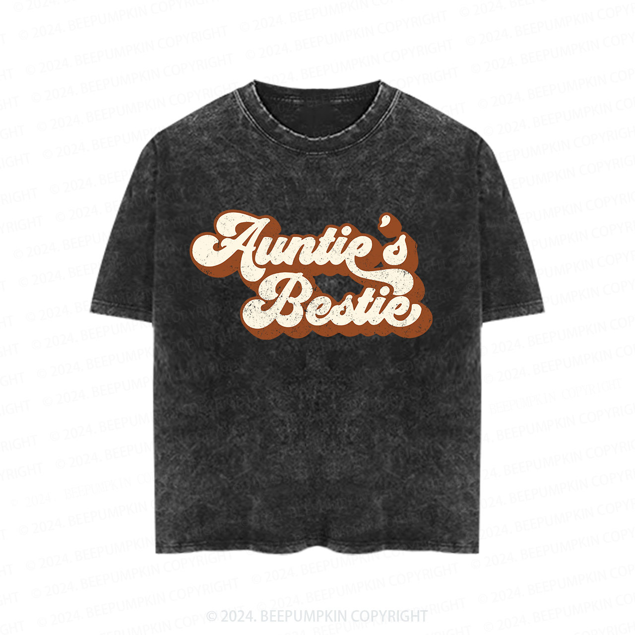 Auntie's Bestie Retro Natural Toddler&Kids Washed Tees