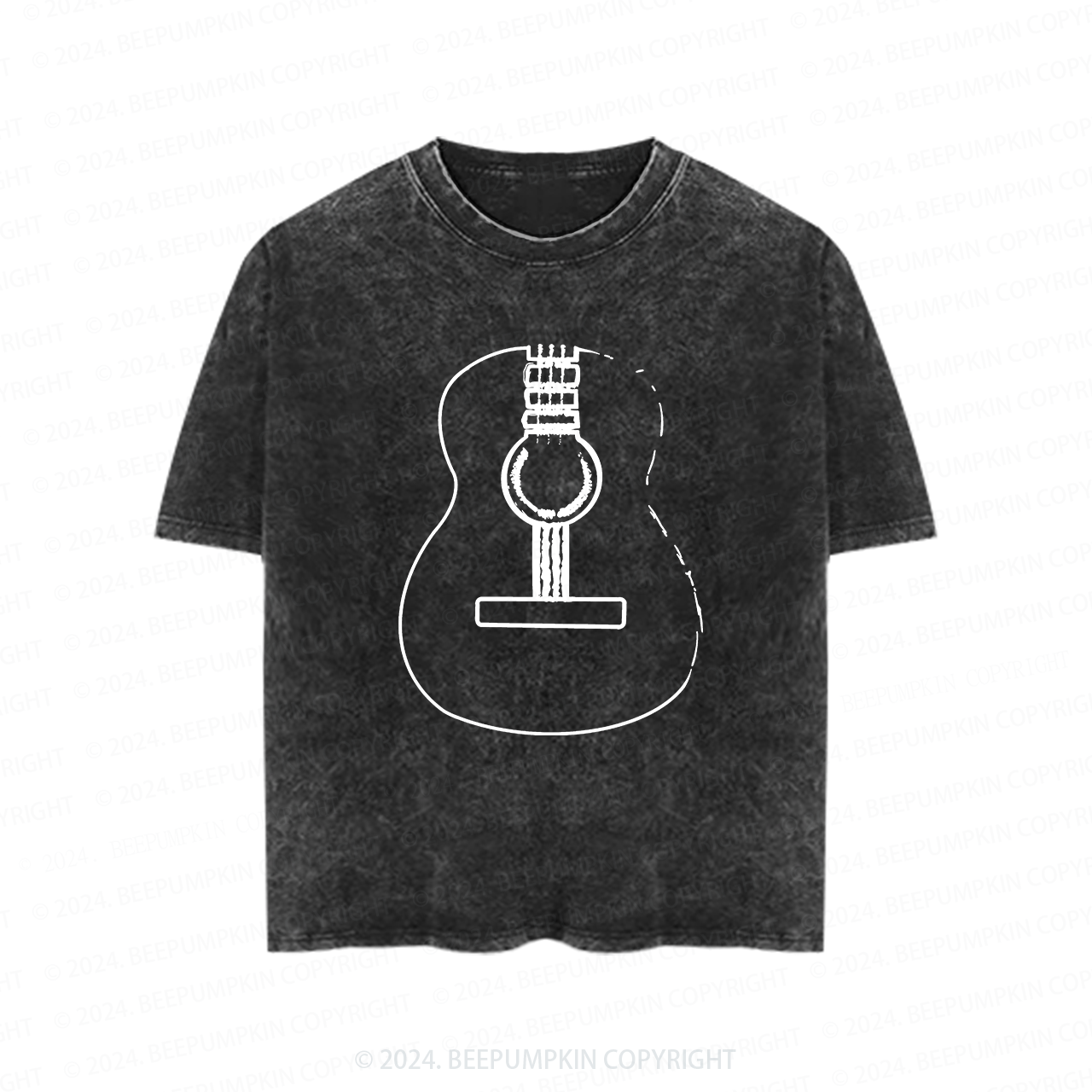 Acoustic Guitar Musician Toddler&Kids Washed Tees        