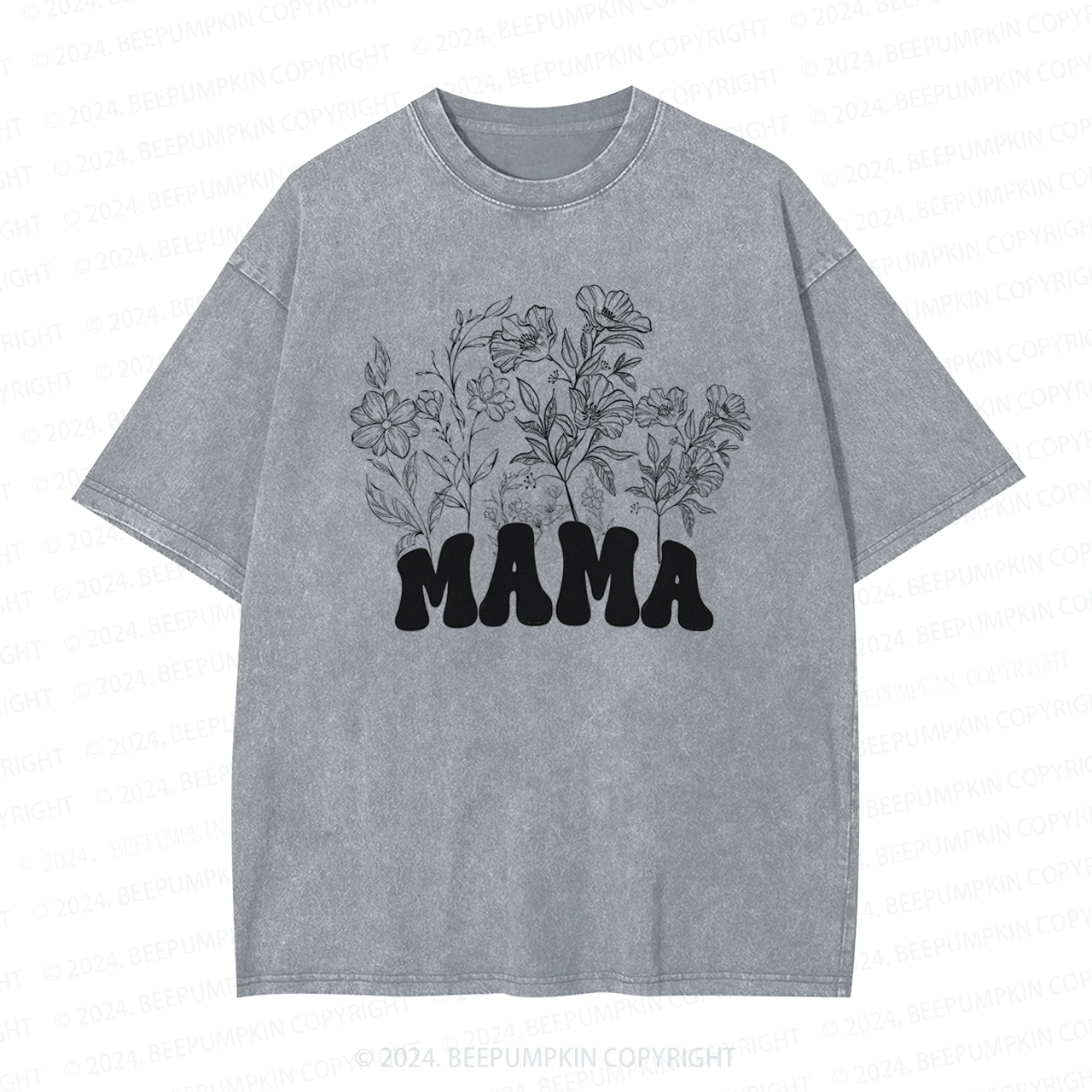 Floral New Wildflowers Mama Washed T-Shirts 