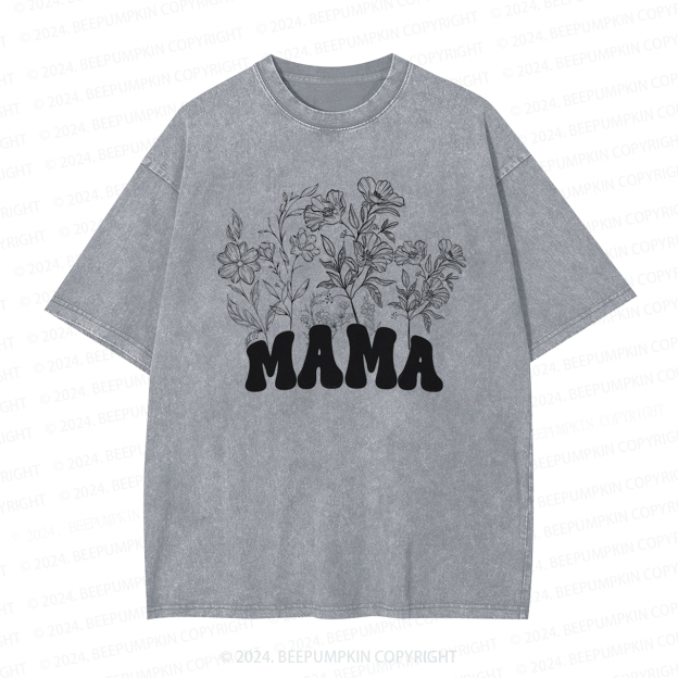Floral New Wildflowers Mama Washed T-Shirts 