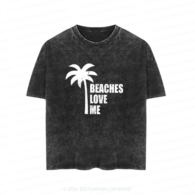 Beaches Love Me Toddler&Kids Washed Tees          
