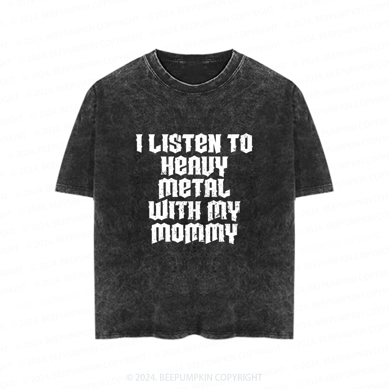 Personalized I Listen To Heavy Metal With My Toddler&Kids Washed Tees          