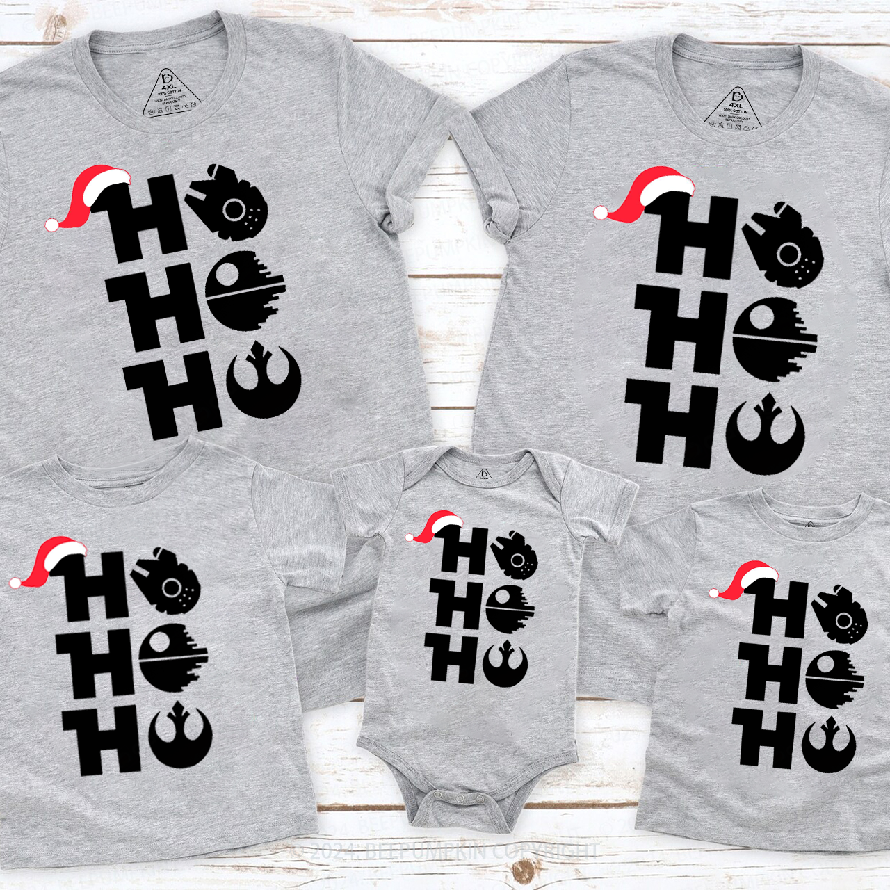 Retro Ho Ho Ho Christmas Matching T-Shirts