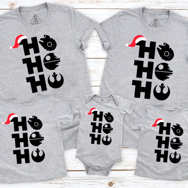 Retro Ho Ho Ho Christmas Matching T-Shirts
