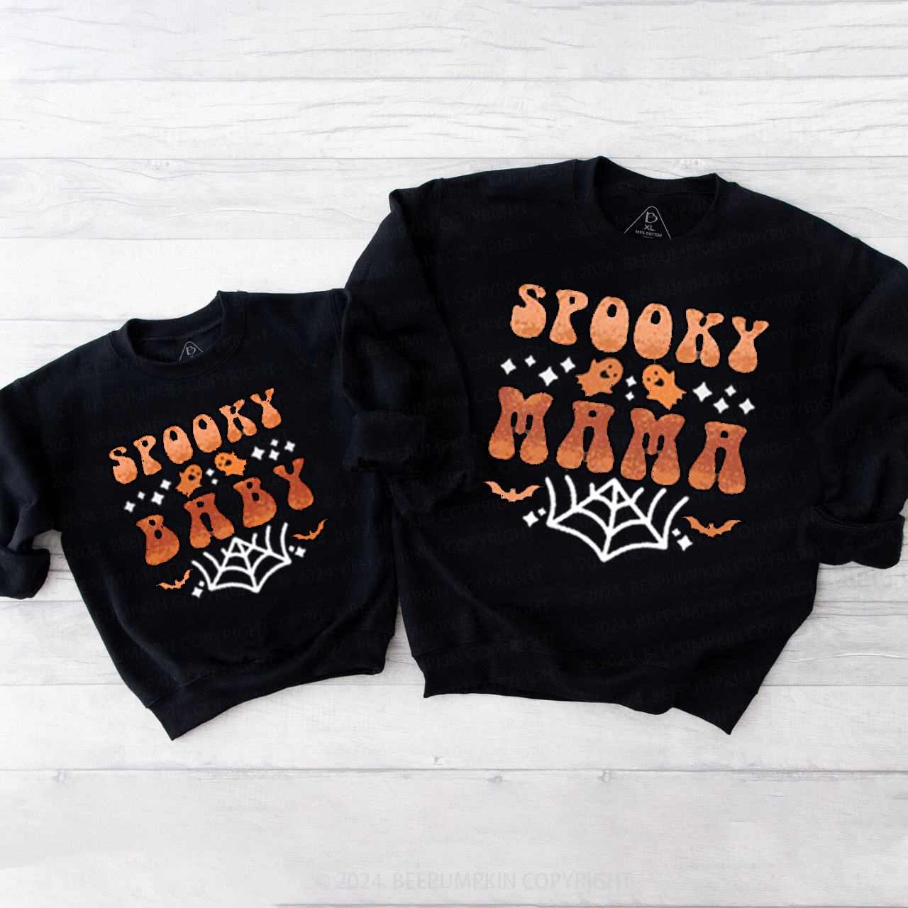 Personalized Retro Halloween Spooky Family Matching Sweatshirt