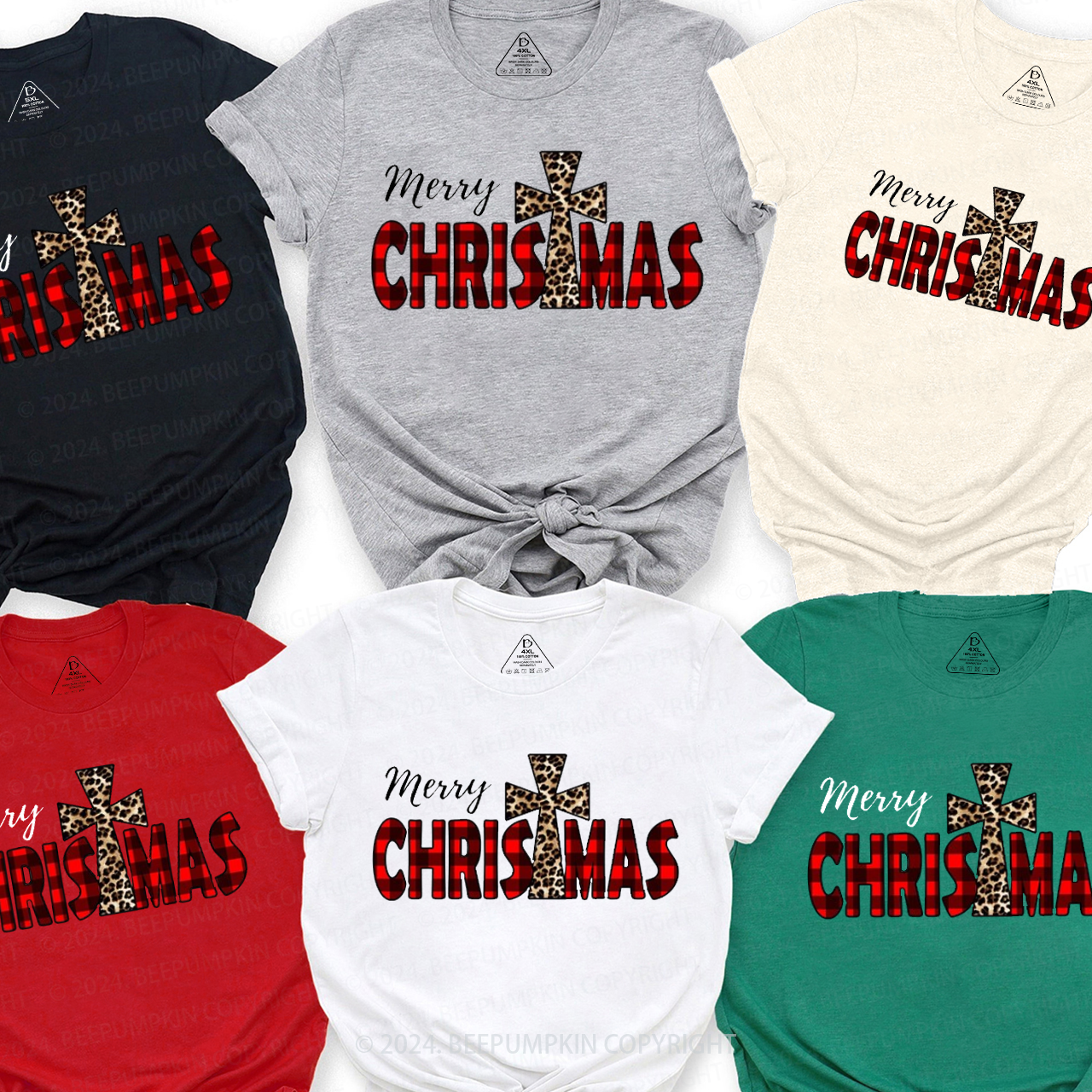 Christmas Buffalo Plaid Merry Christmas Matching T-Shirts