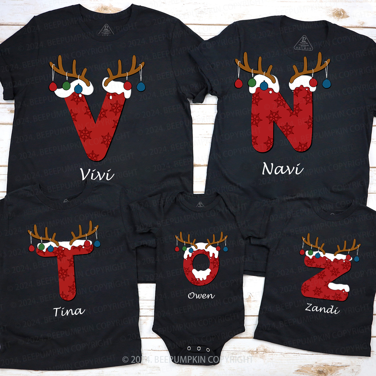 Monogrammed Family Christmas Gift Shirts