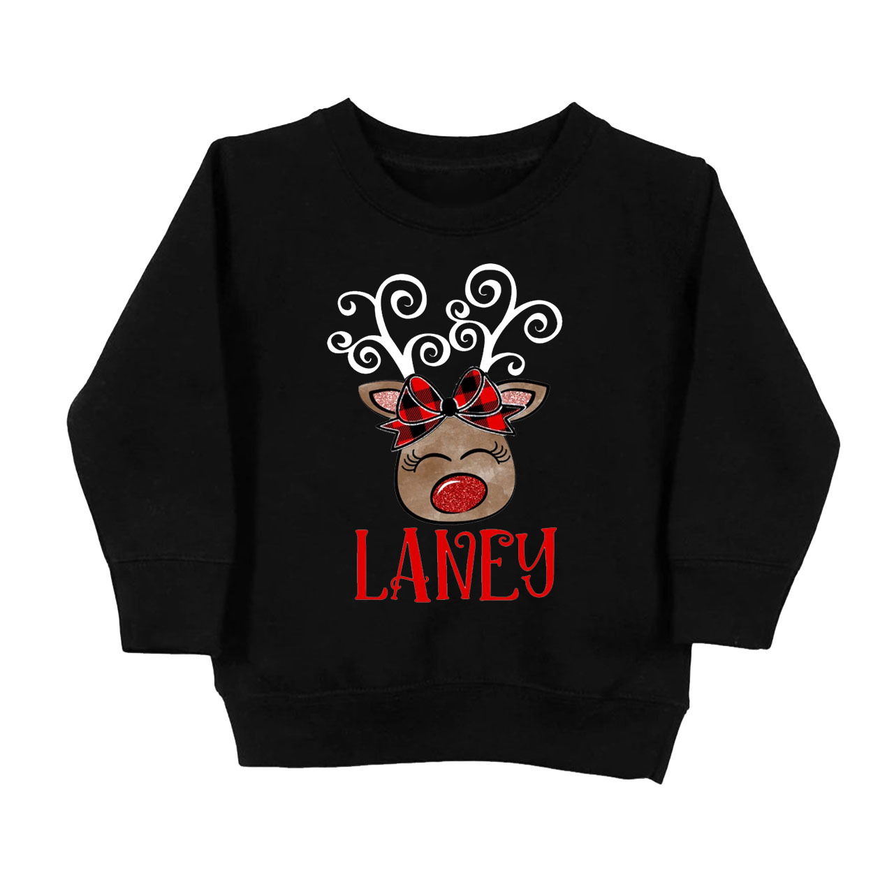 Personalized Reindeer Name Kids Sweatshirt