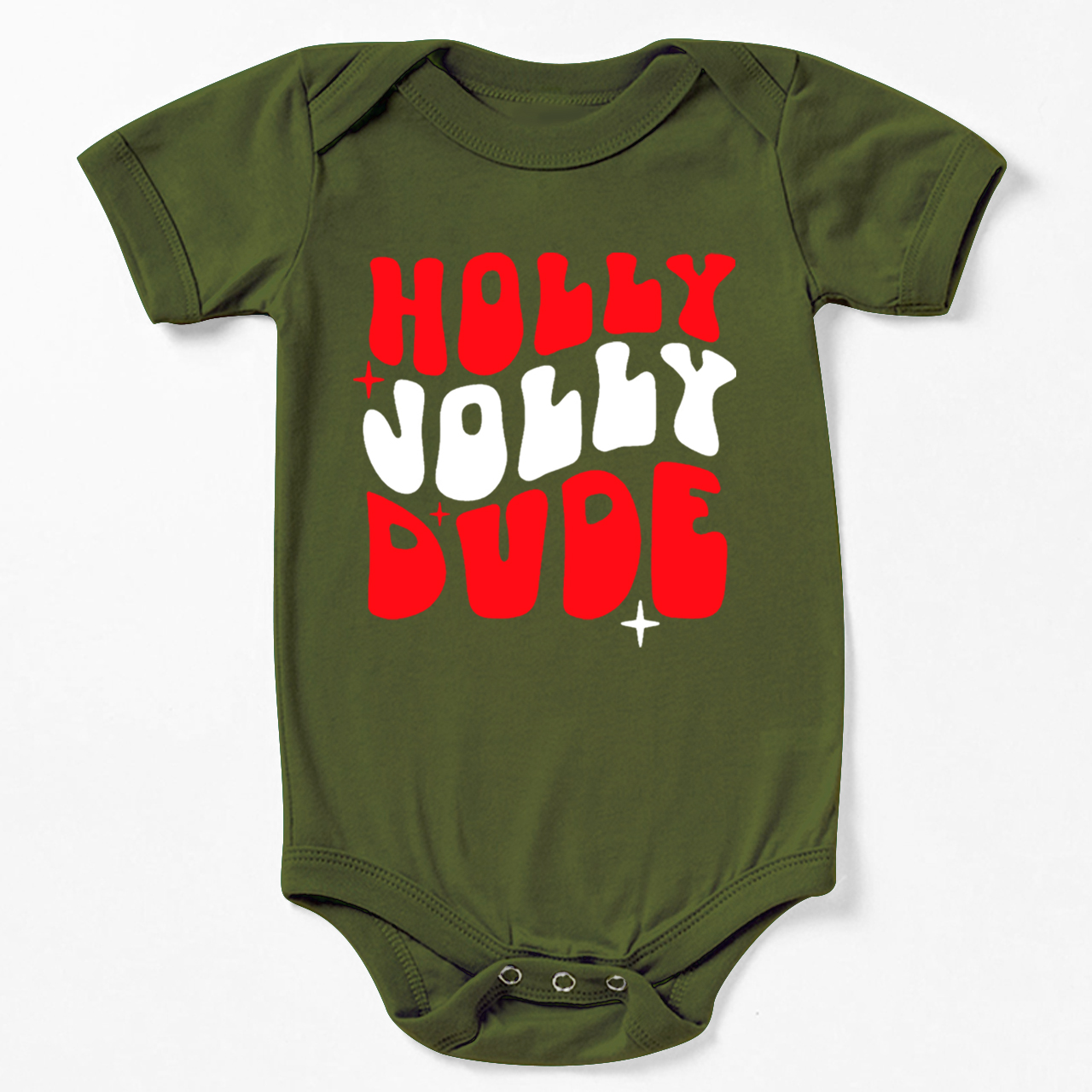 Holly Jolly Dude Christmas Bodysuit For Baby