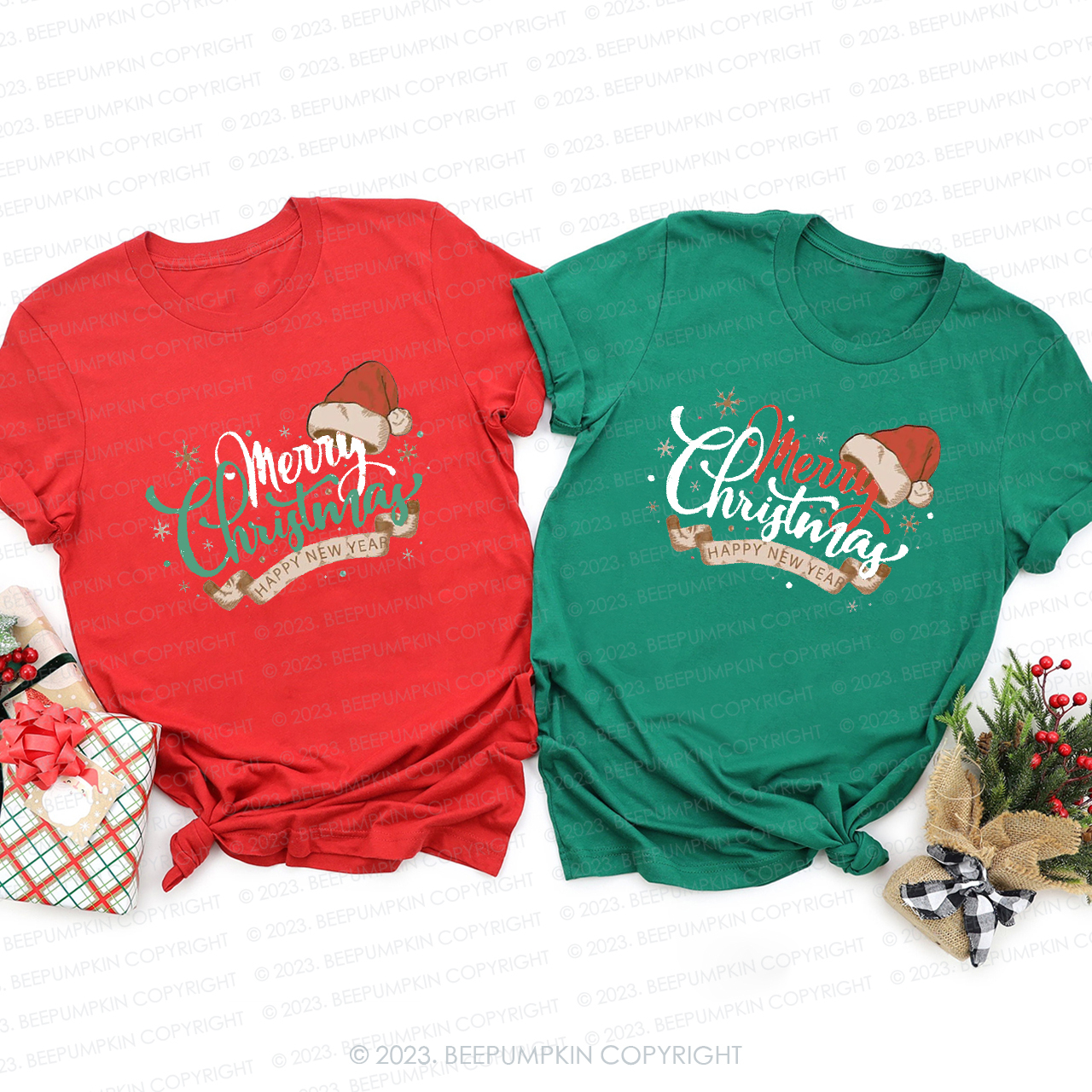 Christmas Happy New Year Family Matching Shirts Beepumpkin