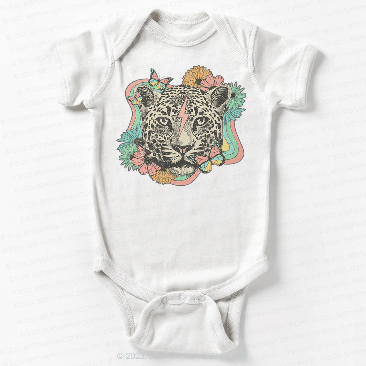 Wild Flower Animal Leopard Bodysuit For Baby