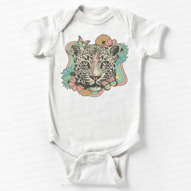 Wild Flower Animal Leopard Bodysuit For Baby