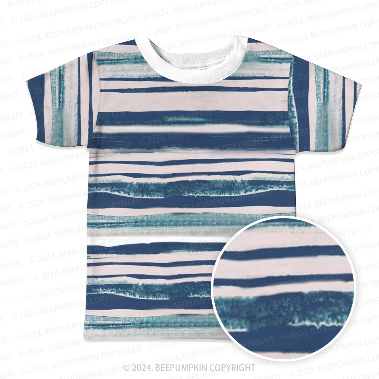 Watercolor Gradient Stripes All Over Print Kids Tees
