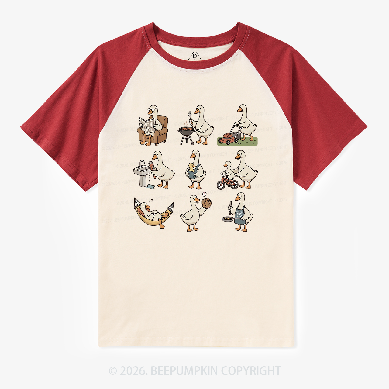 Funny Goose Dad Life Retro Raglan T-Shirt