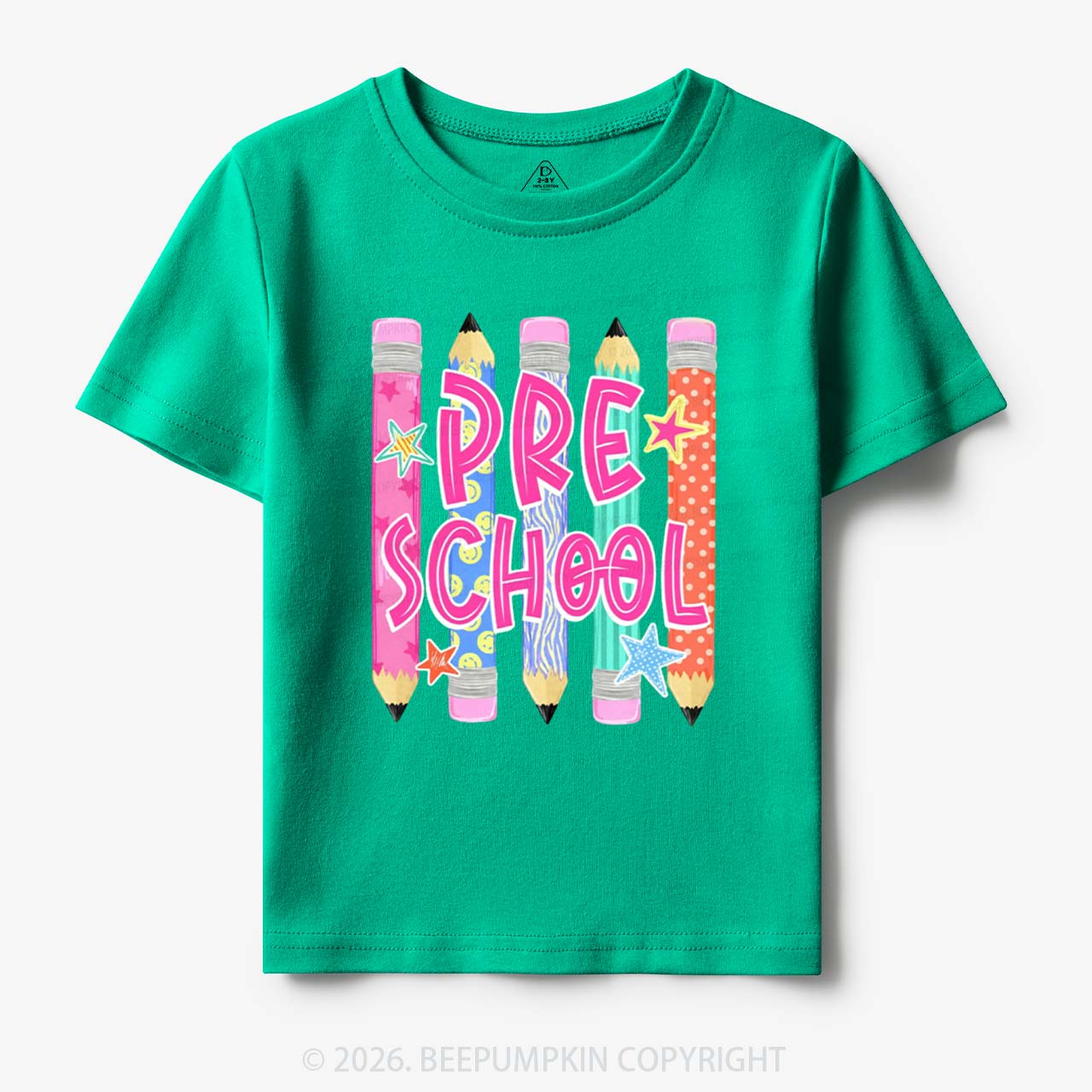 Personalized Grade Level Colorful Pencil Toddler&Kid's Tees