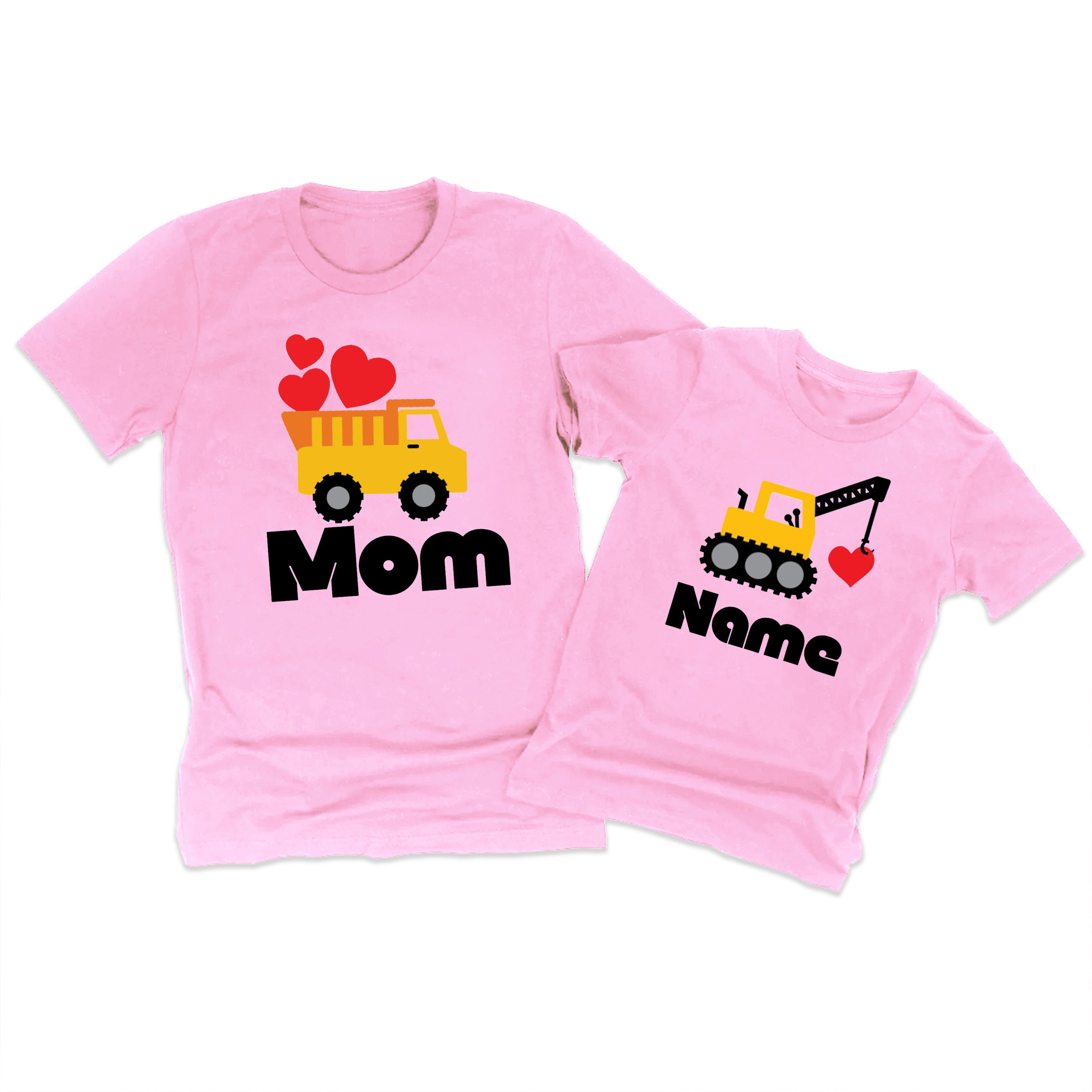 Heart Truck Valentines Day Family Matching Shirts