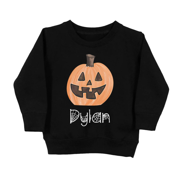 Personalized Halloween Pumpkin Toddler Sweatshirt