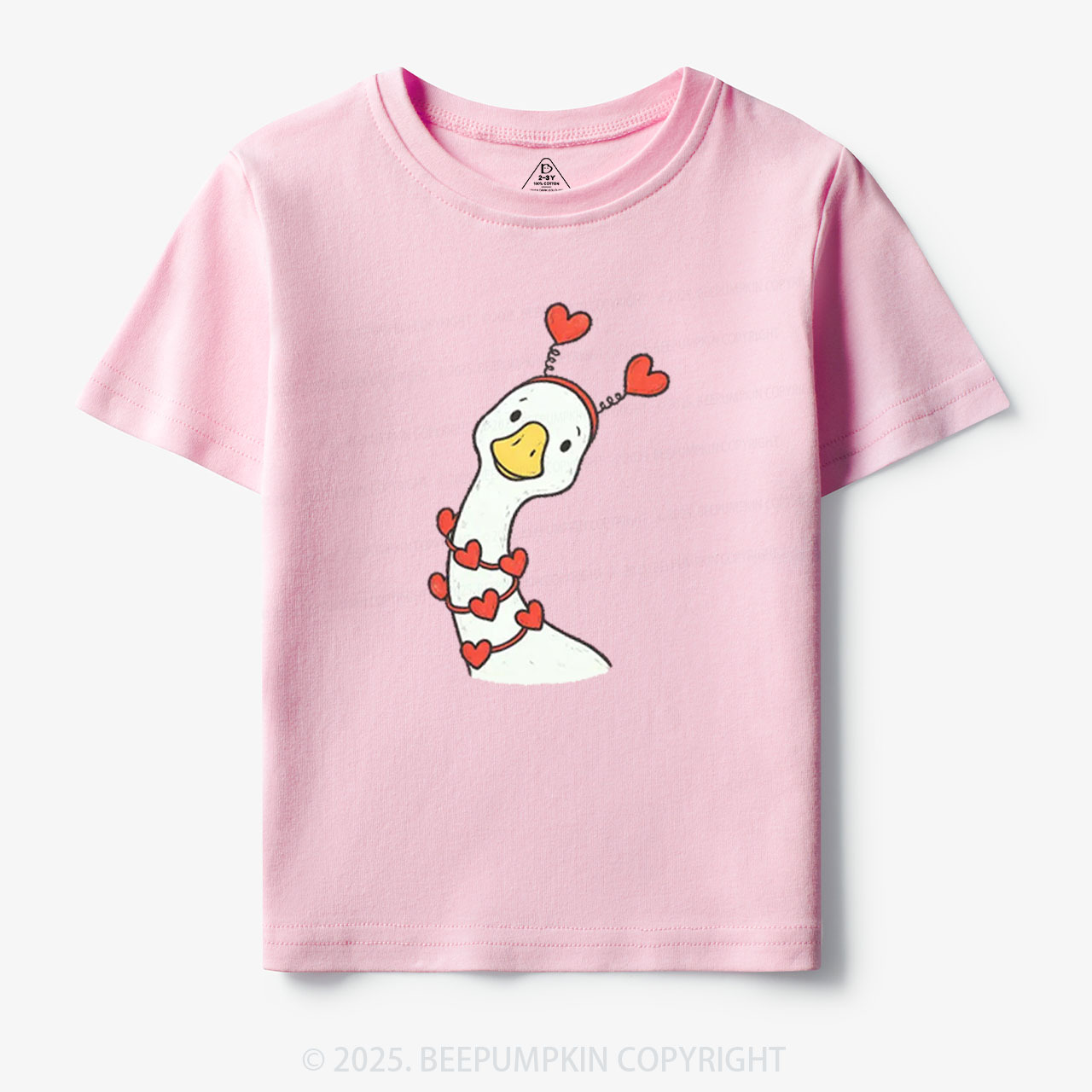 Pink Bow Preppy Goose Toddler&Kid's Tees Beepumpkin