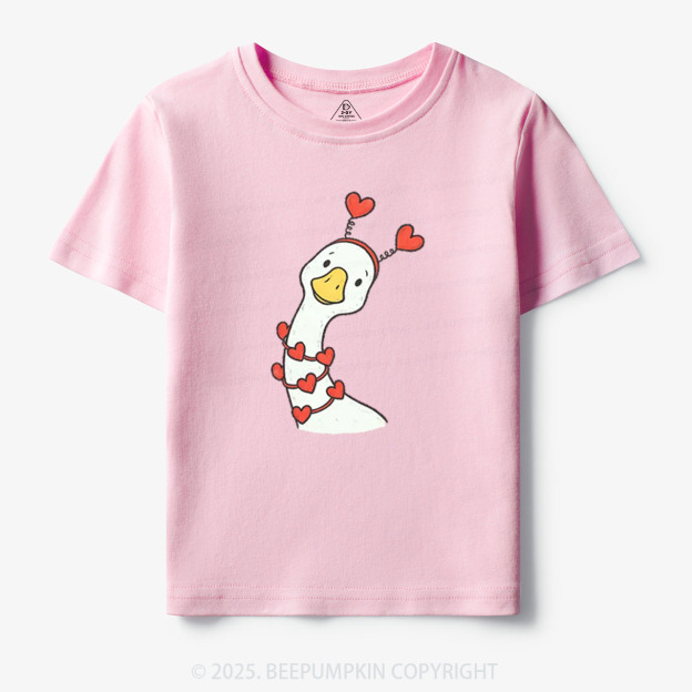 Pink Bow Preppy Goose Toddler&Kid's Tees Beepumpkin