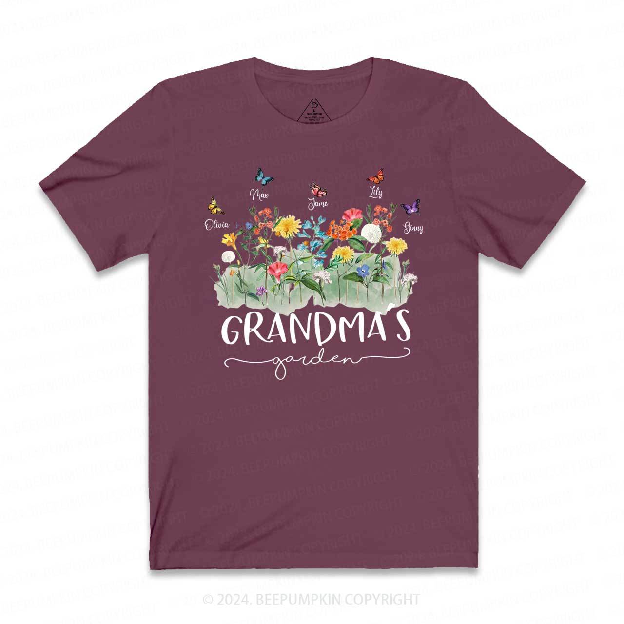 Personalized Birth Flowers Shirt With Kids Names T-Shirts